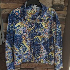 Colorful Paisley Jean Jacket